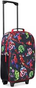 Marvel Kids Suitcase - Foldable Trolley Bag 47 x 30cm, 2 Wheels Extendable Handle - Boys Gifts, Multicolor Avengers, One Size, Cabin Bag