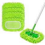 Ashsajkd Microfiber Cleaning Mop Refill Pad, Reusable Cleaning pad—Compatible with Swiffer Sweeper Mops, Home Cleaning Refill Pad can be Used Wet or Dry to Easily Capture Hair .(10-12 inches) (4)