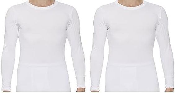 Rocky Men's Thermal Base Layer Top (Long John Underwear Shirt) Insulated for Outdoor Ski Warmth/Extreme Cold Pajamas, White, Large