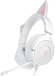Razer Kraken Kitty V3 X Wired Gaming Headset: Kitty Ears - HyperClear Cardioid Mic - 40 mm Drivers - 7.1 Surround Sound - Comfy Ear Cushions - Cross-Platform via 3.5mm PC, PS5, Xbox, Switch 2 - White
