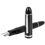 Jinhao X159 Fine Nib Fountain Pen, Black Acrylic Big Size Writing Pen