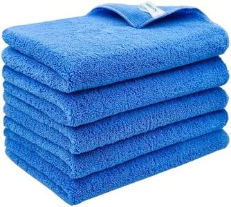 SOFTSPUN Microfiber High Loop Cleaning Cloths, 40x60 cms 5 pcs Towel Set 380 GSM (Sky Blue) Highly Absorbent, Lint and Streak Free, Multi-Purpose Wash Cloth for Kitchen, Window, Silverware.