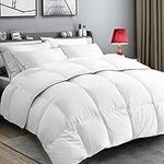 All Season Comforter King Size White Cooling Comforter for Night Sweats,Down Alternative Comforter,Duvet Insert with 8 Corner Tabs, Winter Warm Quilts Hotel Collection Reversible Fluffy Hypoallergenic