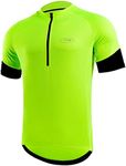 CGLRybO Men's Cycling Jersey Short Sleeves Biking Shirts Bike Shirt with Pockets, Breathable, Quick Dry(Yellow,3XL)