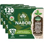 Nabob Organic Reserve Coffee 100% Compostable Pods, 292g (4 Boxes of 30 Pods)