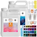 Nicpro Crystal Clear Epoxy Resin Kit, 1.5 Gallon Casting and Coating Resin Supplies for Craft Tabletop, Jewelry Making, Molds with 24 Mica Powder, Gold Foil Flakes, Measuring Cup and More