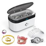 Life Basis Ultrasonic Jewelry Cleaner, Portable Ultrasonic Cleaner 17 OZ (500ML) 42kHz Jewelry Cleaner with 5 Digital Timer and Watch Stand for Cleaning Jewelry Eyeglasses Watches Dentures