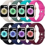 DaQin Sport Bands Compatible with Apple Watch Band 40mm 38mm 41mm 42mm 44mm 45mm Women Men, Soft Durable Silicone Strap Replacement Wristbands for Apple Watch SE iWatch Series 9 8 7 6 5 4 3 2 1