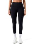 Colorfulkoala Women's Dreamlux High Waisted Workout Leggings 25" Inseam 7/8 Length Yoga Pants (L, Black)