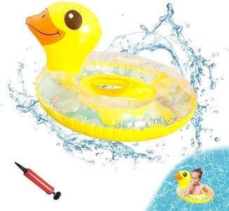 Baby Swimming Float for Children Kids, Inflatable Pool Float Swimming Ring with Safety Seat and Handle Water Toy Accessories for Age 1-4 Year Old Boys Girls Summer Training (Yellow Duck)