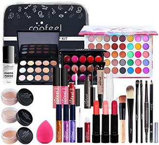 Joyeee Full Makeup Set for Women, All in One Makeup Kit for Adults with makeup travel bag, Foundation, Eyeshadow Pallet, Contour, Liquid Lipstick, Lipgloss, Eyebrow Pencil, Long Lasting Blendable…