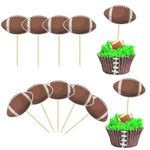 36Pcs American Football Cupcake Toppers Rugby Ball Cupcake Decorations Sport Ball Cupcake Toothpicks for Football Themed Baby Shower Kids Birthday Party Cake Decorations