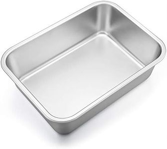 HaWare Deep Baking Pan Cake Tin, Ideal for Brownie/Lasagna/Casserole/Bread, Stainless Steel Rectangular Cake Oven Pan, 27 x 21 x 8cm, Rust Free & Non Toxic, Heavy Duty & Dishwasher Safe