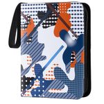 Trading Card Binder, Waterproof Card Binder 9 Pocket, Cards Holder Album Fits 900 Cards with 50 Removable Sleeves, PU Leather Zipper Card Collection Binder (Multi-color)