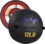 Yes4All U5WN 5.4kg Wall Ball - Soft Medicine Ball/Wall Med Ball for Full Body Workout and Strength Exercise, Negro