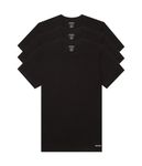 Calvin Klein Men's Cotton Classics 3-Pack Short Sleeve Crew Neck T-Shirts, Black, Medium