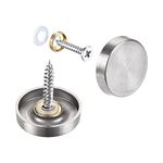 uxcell Mirror Screws, 22mm/0.87", 10pcs Decorative Cap Fasteners Cover Nails, Wire Drawing, Silver Tone 304 Stainless Steel