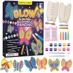 ORIENTAL CHERRY Arts and Crafts for Kids - Glow in The Dark Butterfly Painting Kits, 6 Packs 3D DIY Wooden Butterfly, Gifts for Girls Boys Kids Toddler Ages 6-12