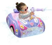 Toddler Pool Float Toddler Floaties with Water Gun Baby Pool Float Car Floaties Pool Floats for Toddlers 1-3 Baby Swim Float with Water Cannon Gun for Kids Age1-5 Inflatable Boat Ride-on for Boy Girl