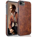 LOHASIC iPhone SE Case 2020/iPhone 7 Case/iPhone 8 Case, Thin Slim Leather Luxury PU Soft Flexible Bumper Non-Slip Grip Shockproof Full Body Protective Cover Cases for iPhone SE2 iPhone 8/7 - Brown