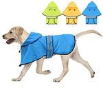 Weesiber Dog Raincoat - Reflective Dog Rain Coat - Waterproof Dog Poncho - Adjustable Dog Rain Jacket - Lightweight Pet Slicker for Dog Walking (Large, Blue)