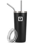 IRON °FLASK Classic Tumbler, Vacuum Insulated Stainless Steel, Hot & Cold, Modern Double Walled [Midnight Black] [24 Oz]