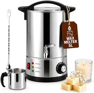GKFF Wax Melter for Candle Making,4.4L (7 lbs) Extra Large Electric Melting Pot for Soap,Lotion & Body Butter Making,with Temperature Control and Quick Pour Spout,Ideal for Home Candle & Craft Makers