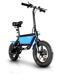 UBOARD Space Bike Electric Foldable Mini E-Bike with Air Rear Suspension|250W Motor, 36V 8Ah Battery, Upto 30 km Range, 25 km/h|Lightweight Frame, Dual Disc Brakes, LED Lights & LCD Display – Blue