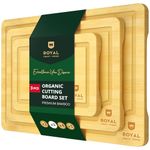 Large Wood Cutting Board Set for Kitchen - Luxury Bamboo Cutting Boards for Bread, Cheese, Fruits, Vegetables - Sturdy Chopping Boards & Butcher Block - Perfect Serving Tray and Charcuterie Boards