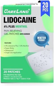 CARELAND OTC 4% Lidocaine Patches Maximum Strength, Waterproof Border, 20ct