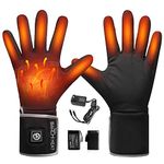Heated Gloves Rechargeable Electric Battery Heated Gloves Liners for Men Women,Winter Heated Thin Gloves Touchscreen (BH06, XX-Large)