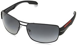 Prada Sport Men's 0PS53NS DG05W1 65 Sunglasses, Black Rubber/Polargreygradient