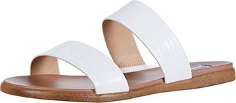 Steve Madden Women's Dual Slide Sandal, White Croco, 3.5 UK