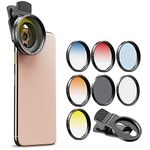 Apexel 52mm Filter Kit (Graduated Red Orange Yellow Blue, CPL, ND32, Star 6 Point) for Smartphone Camera Canon Nikon Sony Olympus