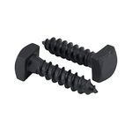 Rustic Weatherproof Square Head Lag Bolts 3/8" x 1-1/2" Black Ruspert (25 Pack) Heavy Duty Wood Screws by Makers Bolt