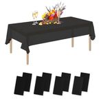 YANGTE 8 Pack Disposable Tablecloth Plastic Rectangle Table Covers 54 in x 108 in for Tables Indoor or Outdoor Parties Birthdays Weddings Picnic Christmas (Black)