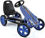 Hauck Speedster Pedal Go Kart with Adjustable Bucket Seat for Kids Ages 4 to 8, Blue