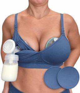 Supermom Silhouette with Removable Pads, Pumping Bra Hands Free, Adjustable Pumping & Nursing Bra for All Breast Pumps