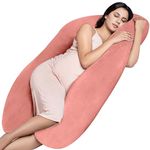 MY ARMOR Full Body U Shaped Pregnancy Pillow for Maternity & Baby Nursing | Abdomen, Hip, Spine, Neck & Head Support Cushion for Pregnant Women | Premium Velvet Outer Cover with Zip | Peach