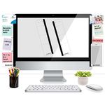 Desk Organization, Work Desk Accessories, Acrylic Note Board, Monitor Phone Holder, Transparent Sticky Clip, Monitor Memo Boards for Computer, Side Panels Phone Holders Organizer for Office Desktop