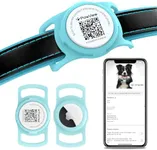 PawView for AirTag Holder Dog Collar, Smart QR Code Holder for Cats and Dogs, for AirTag Protective Cases - Scan Alert, Instant Location, Pet Online Profile, Contacts Info (1Pack,Robin's Egg Blue)