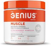 Genius Muscle Builder & Mass Gainer, Strawberry Vanilla - 100% Natural Anabolic Activator Supplement for Men & Women - Weight Gainer for Lean Muscle Growth & Bodybuilding