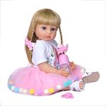 Wamdoll 22 inch 55CM Realistic Sweet Face Real Baby Size Reborn Toddler Newborn Girl Doll Crafted in Silicone Vinyl Full Body Children Birthday