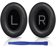 SOULWIT Earpads Replacement for Bose QuietComfort 45 (QC45)/QuietComfort SE (QC SE)/New Quiet Comfort Wireless Over-Ear Headphones, Ear Pads Cushions with Softer Protein Leather (Black)