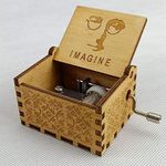 Nostalgish Music Boxes Hand Crank Wooden Musical Boxes Music Box - Unique Gift (Wood, Imagine - Lennon)