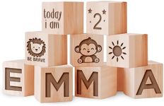 Custom Wooden Blocks for Baby Shower, Engraved Wooden Blocks for Toddlers, Custom Nursery Décor, Custom Name Blocks, Wooden Name Personalized Letter Blocks for Decorations, Personalized Gift for Boys