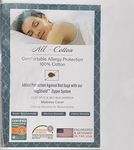 National Allergy Superior 100% Cotton Twin Mattress Protector Zippered - 39" x 75" x 9" - Hypoallergenic Bed Encasement - Breathable Dust Proof Cover - AAFA & Oeko-TEX Standard 100 Certified