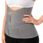 DOLTAS 3-in-1 Post Pregnancy Abdominal Belt for Women – C-Section Abdomen Belt & Belly Wrap for After Delivery Recovery – Adjustable Postpartum Belt, Maternity Belt for Waist, Pelvis & Tummy Support (Free Size) (GREY)