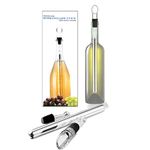 Wine Chilling Rod, Stainless Steel Wine Chiller Stick with Aerator and Pourer, Stopper, Wine Bottle Cooler Great for Drinkers, Men and Women, Silver, Ationgle