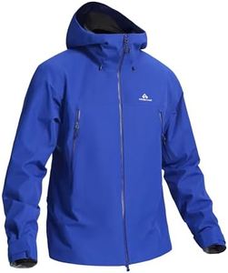 Pioneer Camp Men’s Waterproof Rain Jacket with Hood 3L Hard Shell Lightweight Windproof Performance Rain Coat Outdoor Hiking